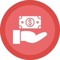 Give Money Glyph Due Circle Icon Design vector