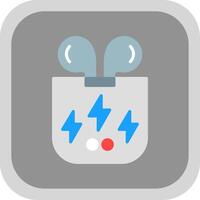 Earbuds Flat round corner Icon Design vector