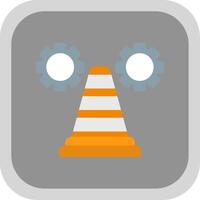 Traffic Cone Flat round corner Icon Design vector