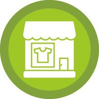 ropa tienda glifo debido circulo icono diseño vector