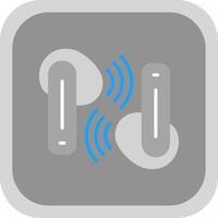 Earbuds Flat round corner Icon Design vector