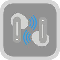 Earbuds Flat round corner Icon Design vector