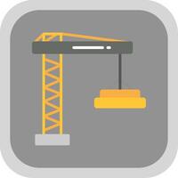 Crane Flat round corner Icon Design vector