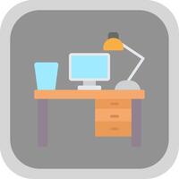 Work Table Flat round corner Icon Design vector