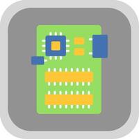 Circuit Board Flat round corner Icon Design vector