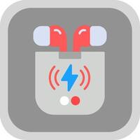 Earbuds Flat round corner Icon Design vector