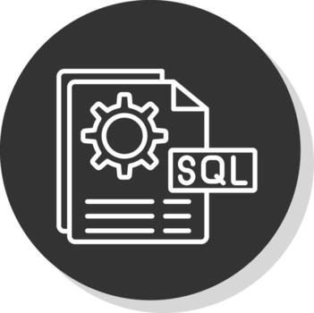 sql archivo glifo debido circulo icono diseño vector