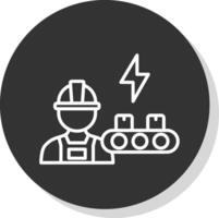 Industrial Worker Glyph Due Circle Icon Design vector