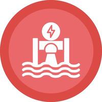 Hydroelectricity Glyph Due Circle Icon Design vector