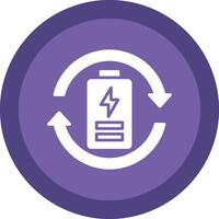 Eco Battery Glyph Due Circle Icon Design vector