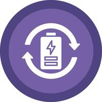 Eco Battery Glyph Due Circle Icon Design vector