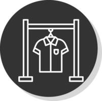 ropa estante glifo debido circulo icono diseño vector