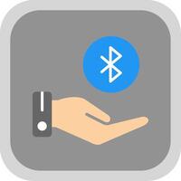Bluetooth plano redondo esquina icono diseño vector