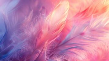 Pastel Color Soft Feather Abstract Background, Dreamy Palette of Serene Hues for Sophisticated Designs photo