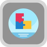 Puzzle Flat round corner Icon Design vector