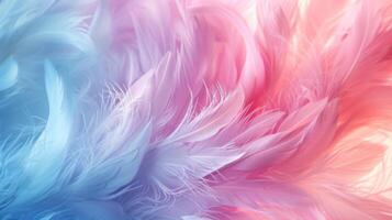 Pastel Color Soft Feather Abstract Background, Dreamy Palette of Serene Hues for Sophisticated Designs photo