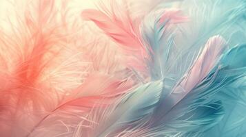 Pastel Color Soft Feather Abstract Background, Dreamy Palette of Serene Hues for Sophisticated Designs photo