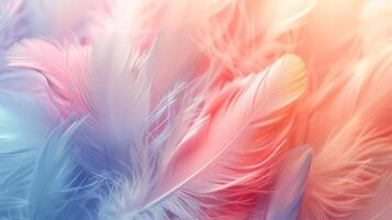 Pastel Color Soft Feather Abstract Background, Dreamy Palette of Serene Hues for Sophisticated Designs photo