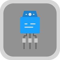Transistor Flat round corner Icon Design vector