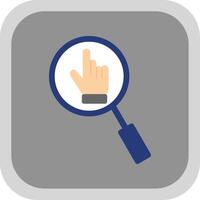 Hand Search Flat round corner Icon Design vector