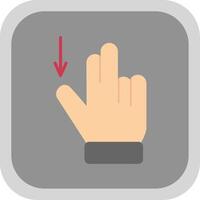 Two Fingers Drag Down Flat round corner Icon Design vector