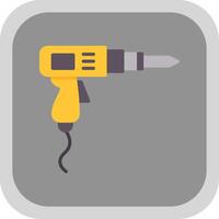 Drill Flat round corner Icon Design vector