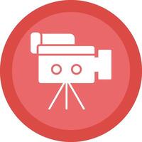 Camera Glyph Due Circle Icon Design vector