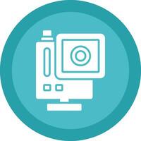 Gopro Glyph Due Circle Icon Design vector