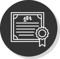 Certificate Glyph Due Circle Icon Design vector