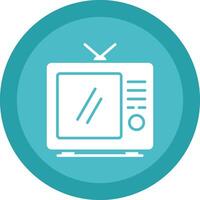 Tv Glyph Due Circle Icon Design vector