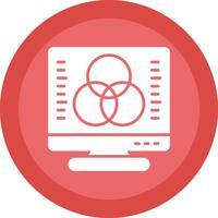 Desktop Computer Glyph Due Circle Icon Design vector