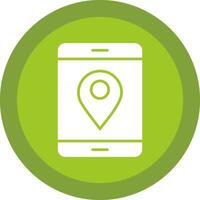 Location Glyph Due Circle Icon Design vector