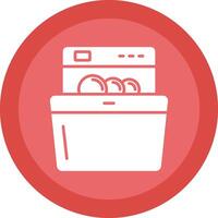 Dish Washing Glyph Due Circle Icon Design vector