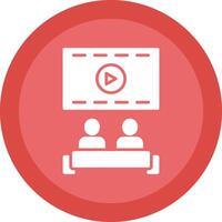 Cinema Glyph Due Circle Icon Design vector
