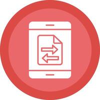 Data Transfer Glyph Due Circle Icon Design vector