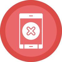 Eliminar botón glifo debido circulo icono diseño vector