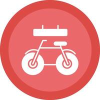 bicicleta glifo debido circulo icono diseño vector