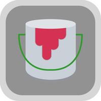 Paint Bucket Flat round corner Icon Design vector