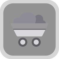 Coal Mining Flat round corner Icon Design vector