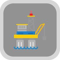 Offshore Platform Flat round corner Icon Design vector