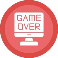 Game Over Glyph Due Circle Icon Design vector