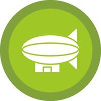 dirigible glifo debido circulo icono diseño vector