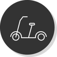 patada scooter glifo debido circulo icono diseño vector