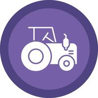 tractor glifo debido circulo icono diseño vector