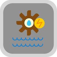 Hydro Power Flat round corner Icon Design vector