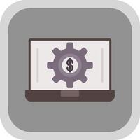 Laptop Money Flat round corner Icon Design vector