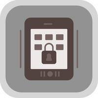 Tablet Secure Flat round corner Icon Design vector