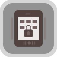 Tablet Secure Flat round corner Icon Design vector