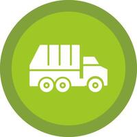 Garbage Truck Glyph Due Circle Icon Design vector