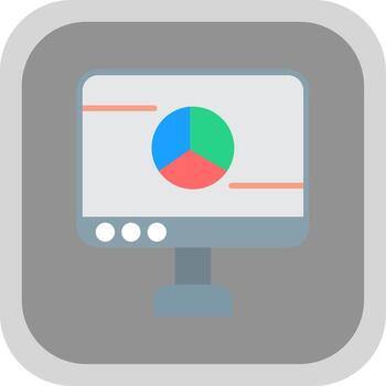 Visualization Flat round corner Icon Design vector